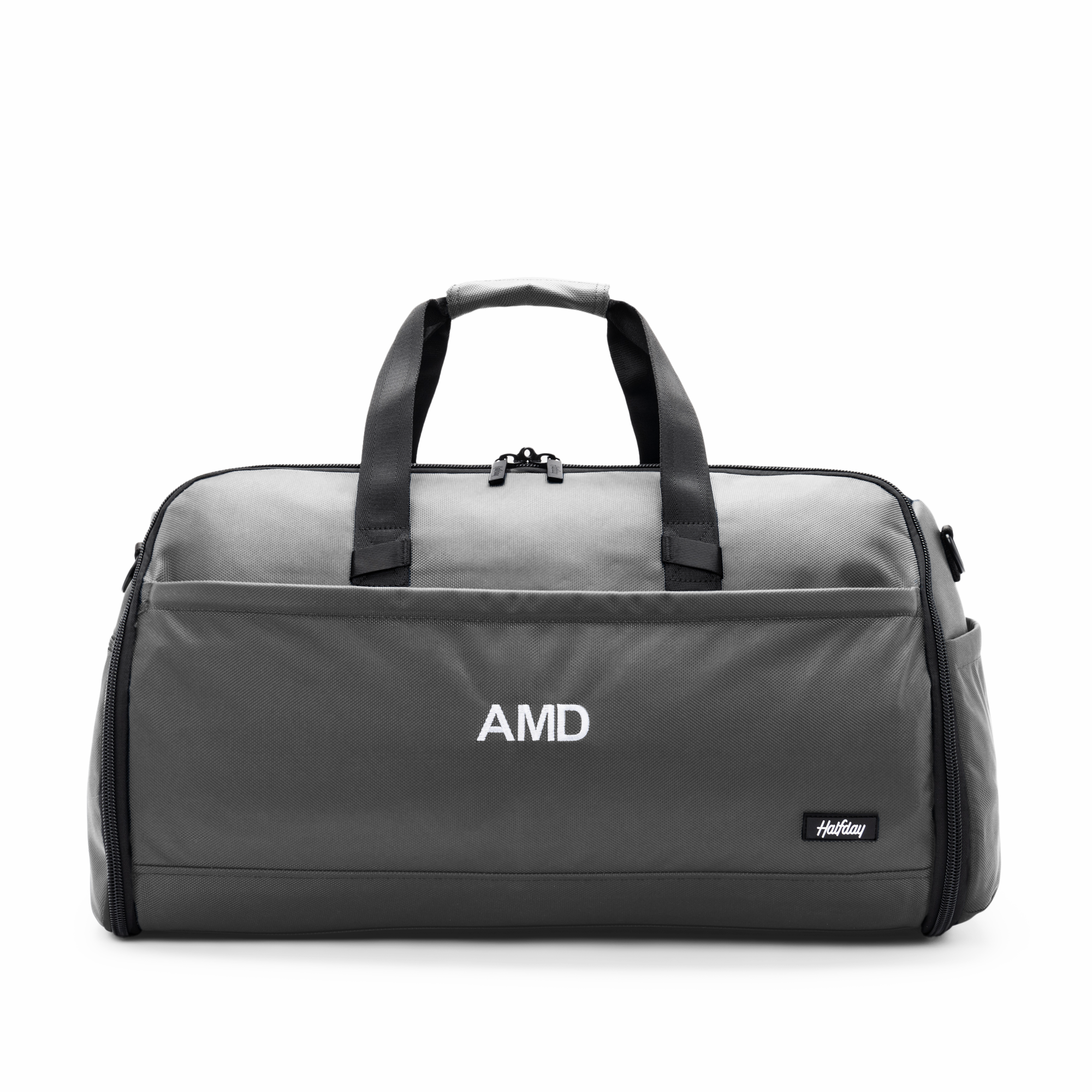 The Premium Garment Duffel 45L (monogrammed) - Color Ash - Letter Color White