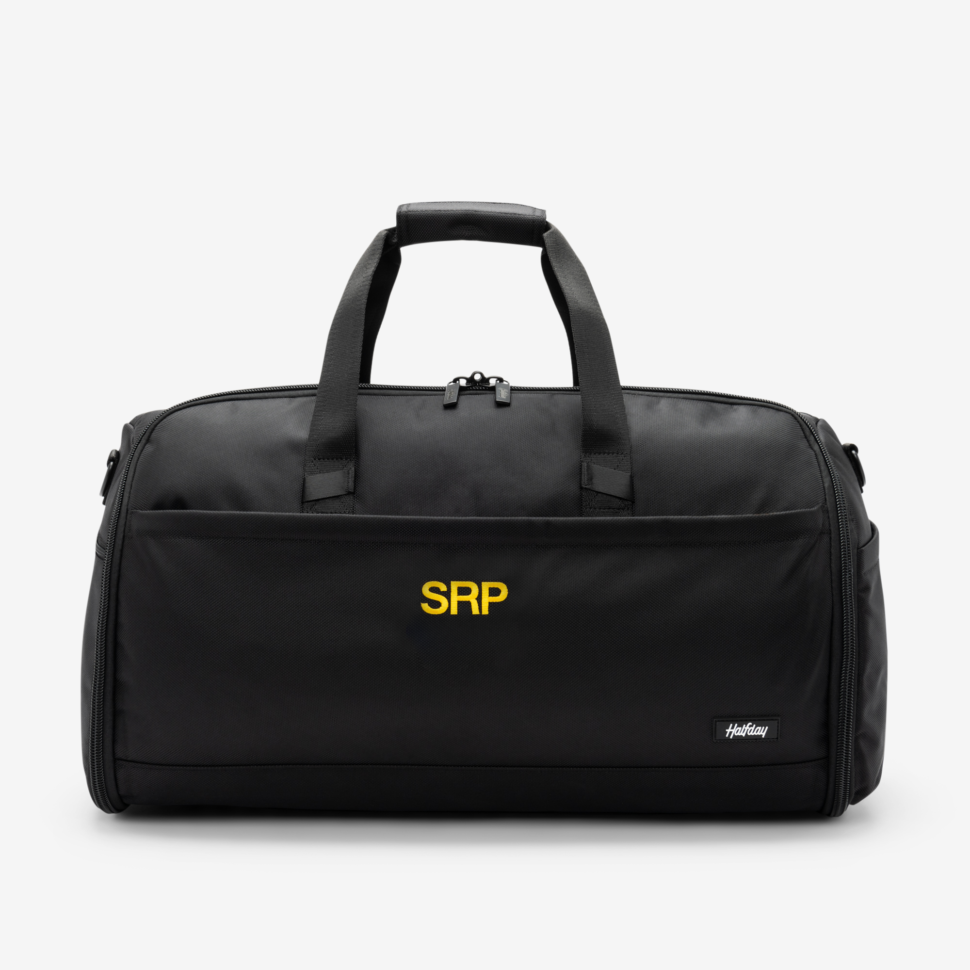 The Premium Garment Duffel 45L (monogrammed) - Color Jet - Letter Color Gold