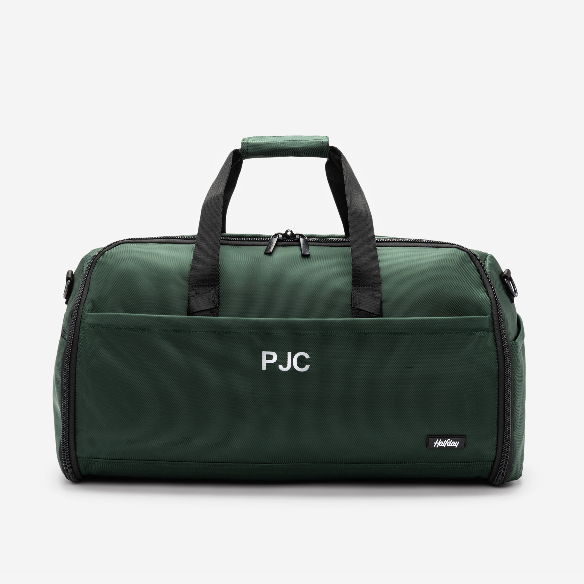 The Premium Garment Duffel 45L (monogrammed) - Color Palm - Letter Color White