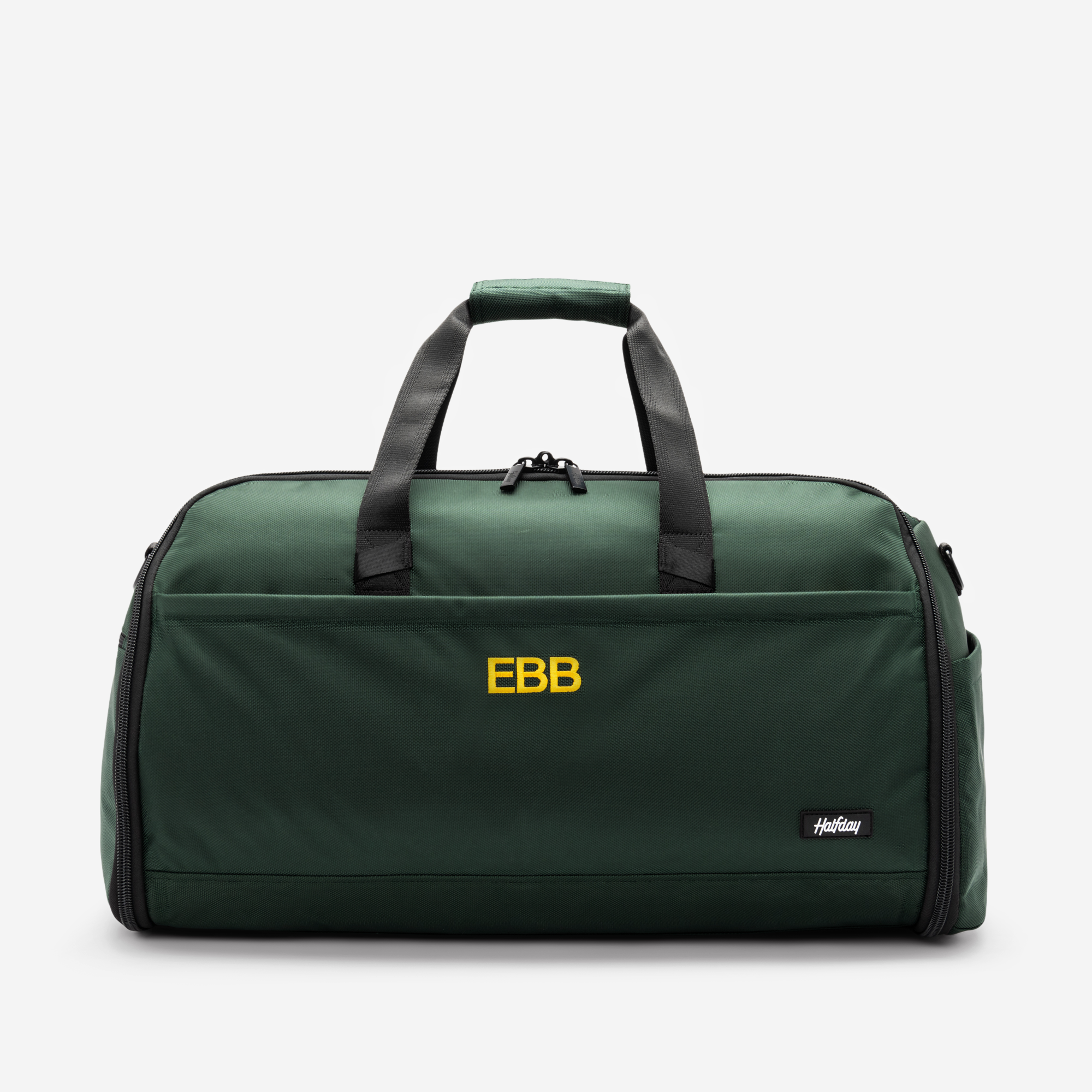 The Premium Garment Duffel 45L (monogrammed) - Color Palm - Letter Color Gold