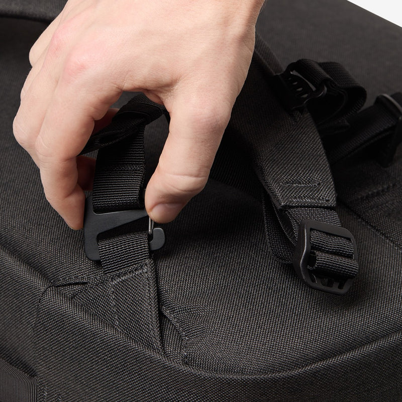 Pack-away straps for easy converting between backpack and briefcase modes